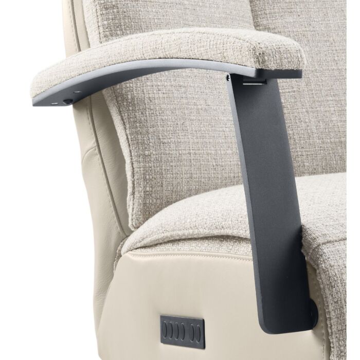 Relaxfauteuil Pantoli M lichtgrijs stof leer