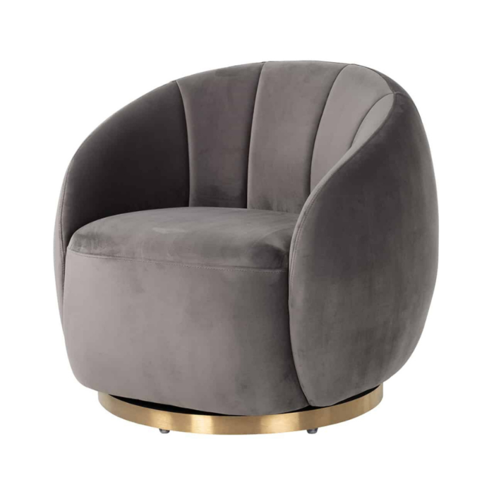 Draaifauteuil Jago stone velvet / brushed gold