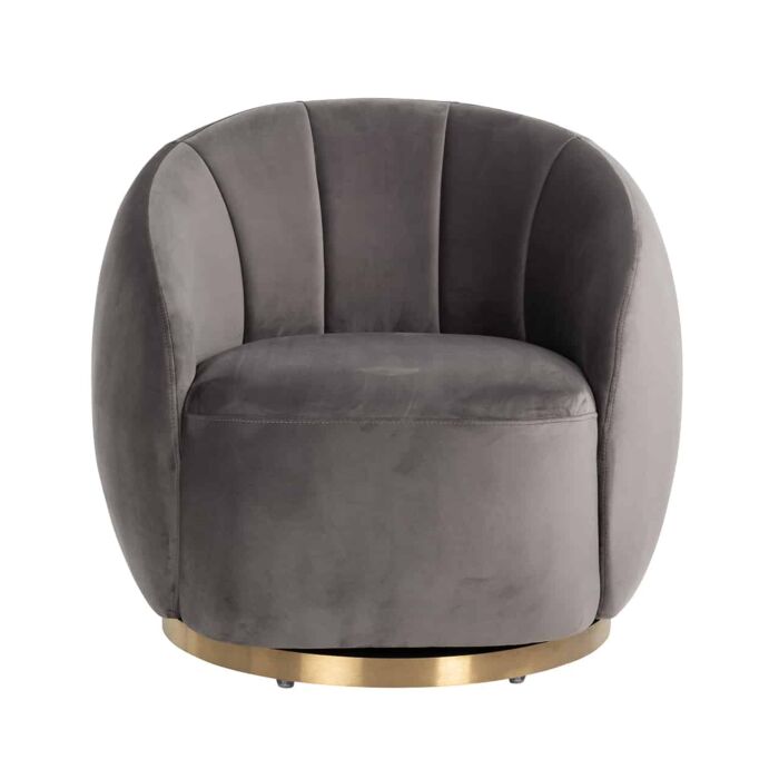 Draaifauteuil Jago stone velvet / brushed gold