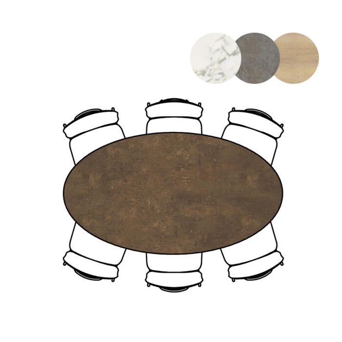 Eetkamertafel Masura Ellips 180x100 Cm Roest