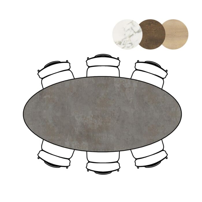 Eetkamertafel Masura Ellips 220x105 Cm Antraciet