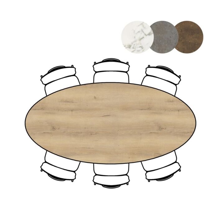 Eetkamertafel Masura Ellips 220x105 Cm Eiken