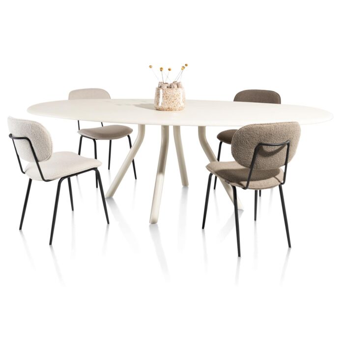 Eetkamertafel Lund Ovaal 210x120 Cm Nebbia