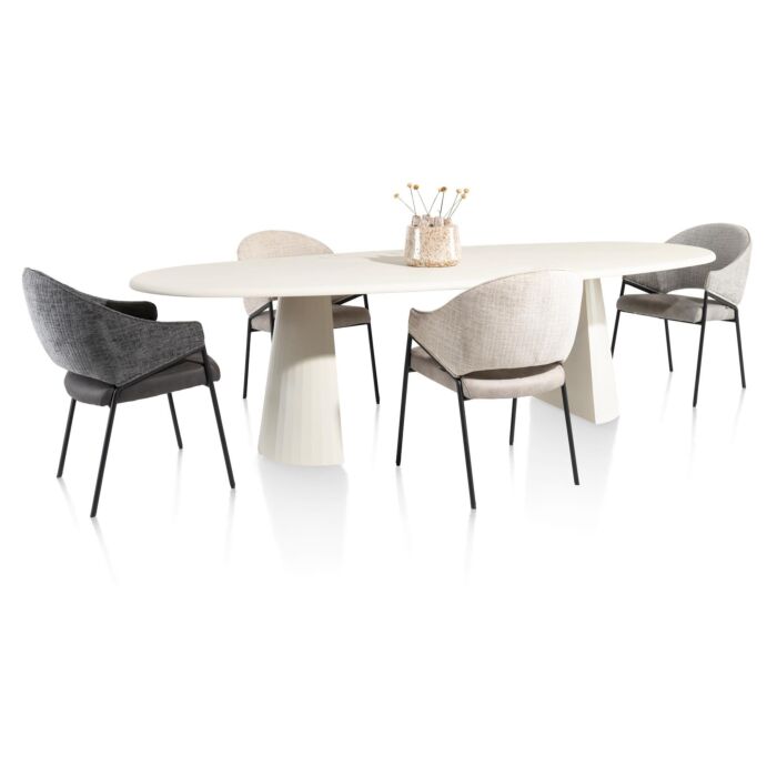 Eetkamertafel Lund Ovaal 210x120 Cm Nebbia