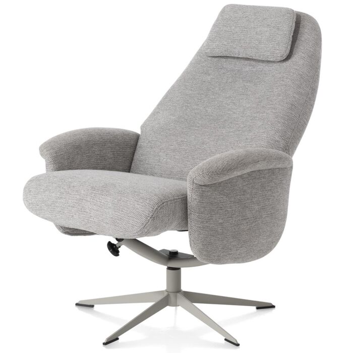 Relaxfauteuil Tonale Incl. Poef Silk Grey Kiezel