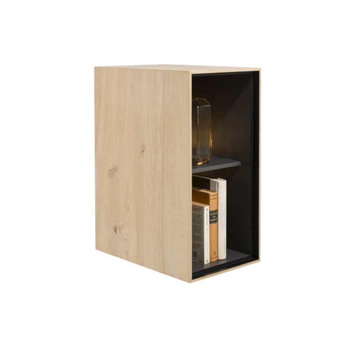 Elements, Box 60 X 30 Cm. - Hout - Hang + 2-Niches + Led - Natural