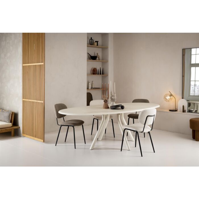 Eetkamertafel Lund Ovaal 240x120 Cm Zwart Nebbia