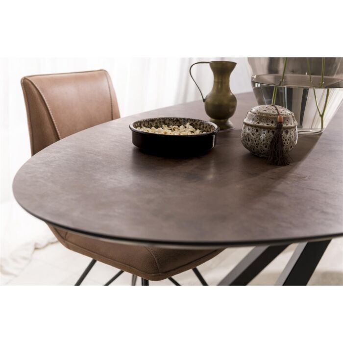 Eetkamertafel Masura Ellips 220x105 Cm Roest