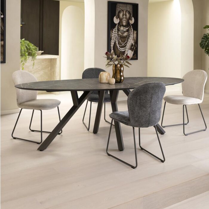 Eetkamertafel Minato Ovaal 240x110 Cm Onyx