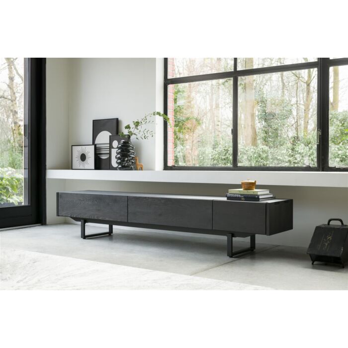 Modali, Tv Dressoir 237 Cm - 1-Lade + 2-Kleppen - Onyx