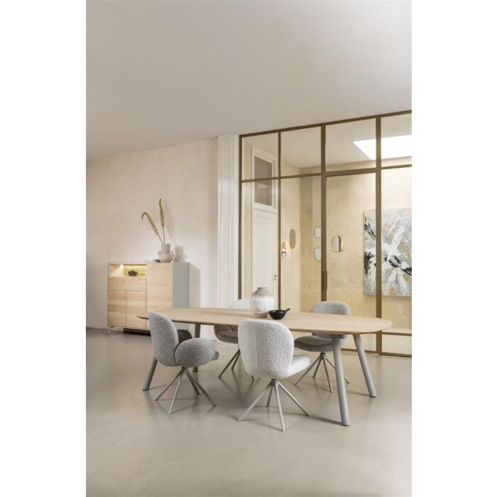 Eetkamertafel Niora Rechthoek 240x100 Cm Silk Grey Naturel