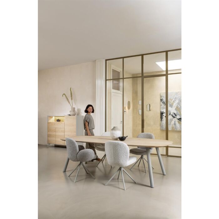 Eetkamertafel Niora Rechthoek 240x100 Cm Silk Grey Naturel