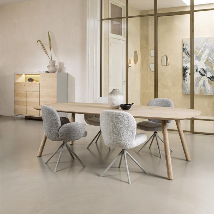 Eetkamertafel Niora Rechthoek 210x100 Cm Naturel