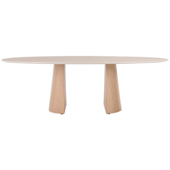 Eettafel Aras Ovaal Naturel Travertinlook 240x120 cm