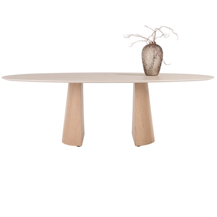 Eettafel Aras Ovaal Naturel Travertinlook 240x120 cm