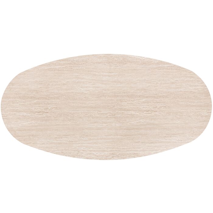 Eettafel Aras Ovaal Naturel Travertinlook 240x120 cm