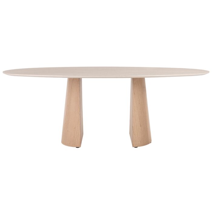 Eettafel Aras Ovaal Naturel Travertinlook 210x120 cm