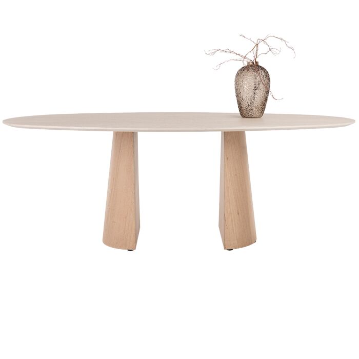 Eettafel Aras Ovaal Naturel Travertinlook 210x120 cm