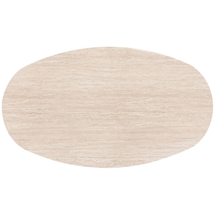 Eettafel Aras Ovaal Naturel Travertinlook 210x120 cm