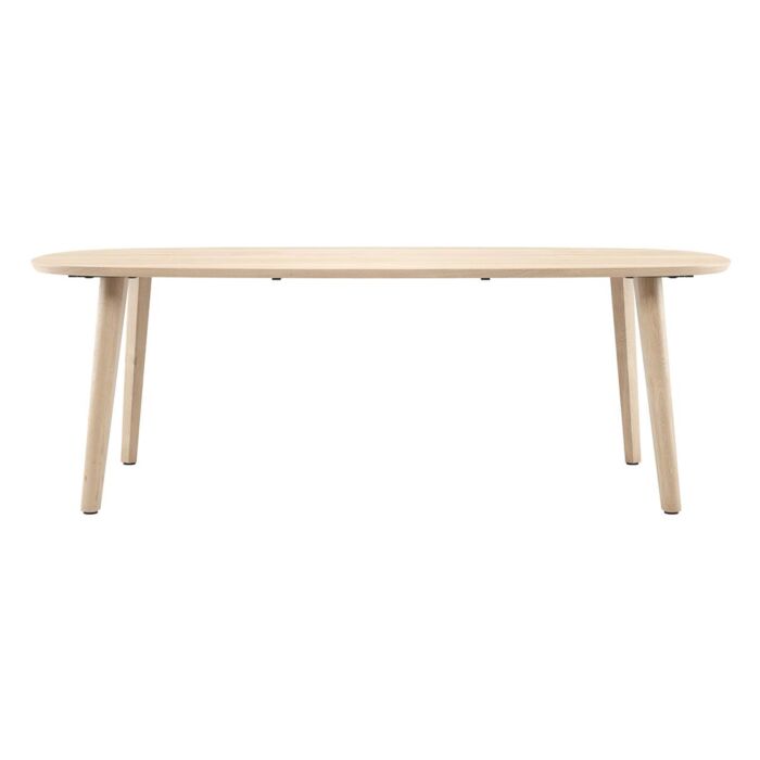 Odda, Eetkamertafel 260 X 110 Cm - Deens Ovaal Blad Met Houten Poot - Natural