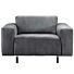 Loveseat Carolina antraciet leer met boxspring vering
