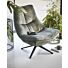Draaifauteuil Monzone donkergroen velvet + Hocker