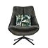 Draaifauteuil Monzone donkergroen velvet + Hocker