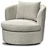 Draaibare Lounge Fauteuil Desiree Bouclé White Zand