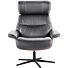 Relaxfauteuil Muria met hocker zwart