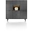 Elements, Dressette 150 Cm - 5-Deuren + 2-Laden + 1-Niche + Led - Onyx