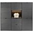 Elements, Dressette 150 Cm - 5-Deuren + 2-Laden + 1-Niche + Led - Onyx