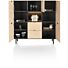 Elements, Dressette 150 Cm - 5-Deuren + 2-Laden + 1-Niche + Led - Natural