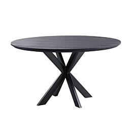 Eettafel Gardo rond eikenhout zwart ø140cm