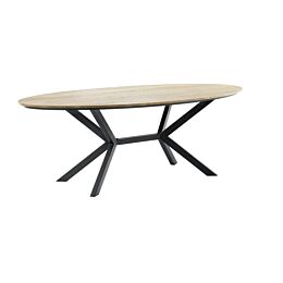 Eettafel Larente ovaal bruin/metaal 220x120cm