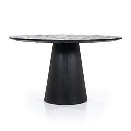 Eleonora Ronde Eettafel Aron Zwart 130cm 