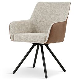 Eetkamerstoel David Draaibaar Beige/Bruin