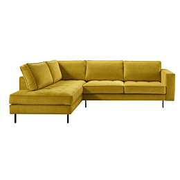 Hoekbank Delora okergeel velvet