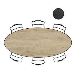 Eetkamertafel Arvada Ellips 250x110 Cm Natural