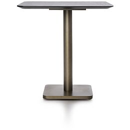Brest Bistrotafel Marble Light Grey 75X75cm - Goud