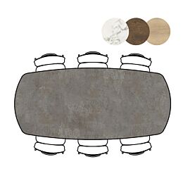 Bartafel Masura Ovaal 240x110 Cm Antraciet