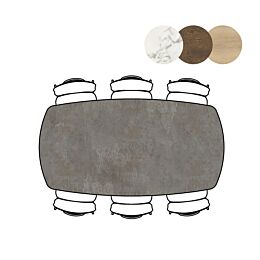 Eetkamertafel Masura Ovaal 200x105 Cm Antraciet