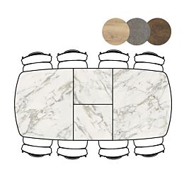Uitschuiftafel Masura Ovaal 180(+60)x110 Cm Wit