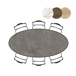 Eettafel Masura Ellips Antraciet 220 X 105 Cm 