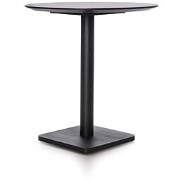 Brest Bistrotafel Marble Light Grey D80cm - Zwart