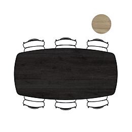 Eetkamertafel Arvada Ovaal 220 X 110 Cm Onyx