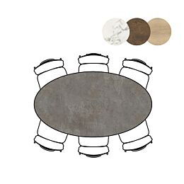 Bartafel Masura Ellips 180x100 Cm Antraciet