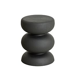 Bijzettafel Kobodo mat zwart rond 35cm