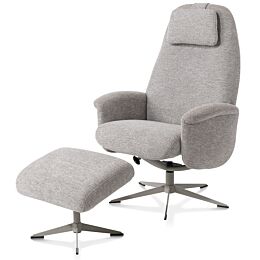 Relaxfauteuil Tonale Incl. Poef Silk Grey Kiezel