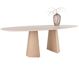 Eettafel Aras Ovaal Naturel Travertinlook 210x120 cm
